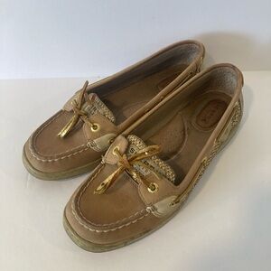 Sperry Angelfish Boat Gold Glitter Women’s Shoes Size 8